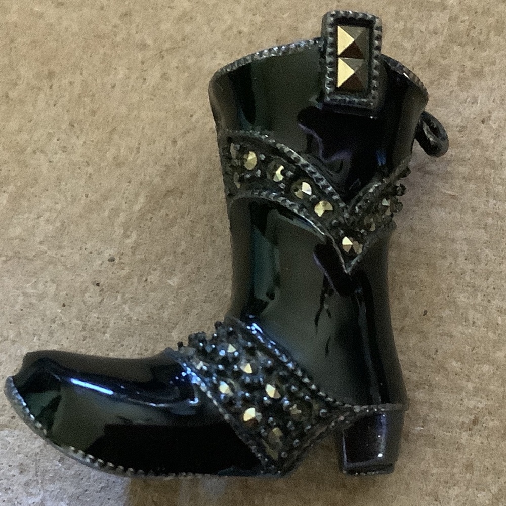 JudithJack MARCASITE Cowgirl Boot Near Mint Pin Brooch